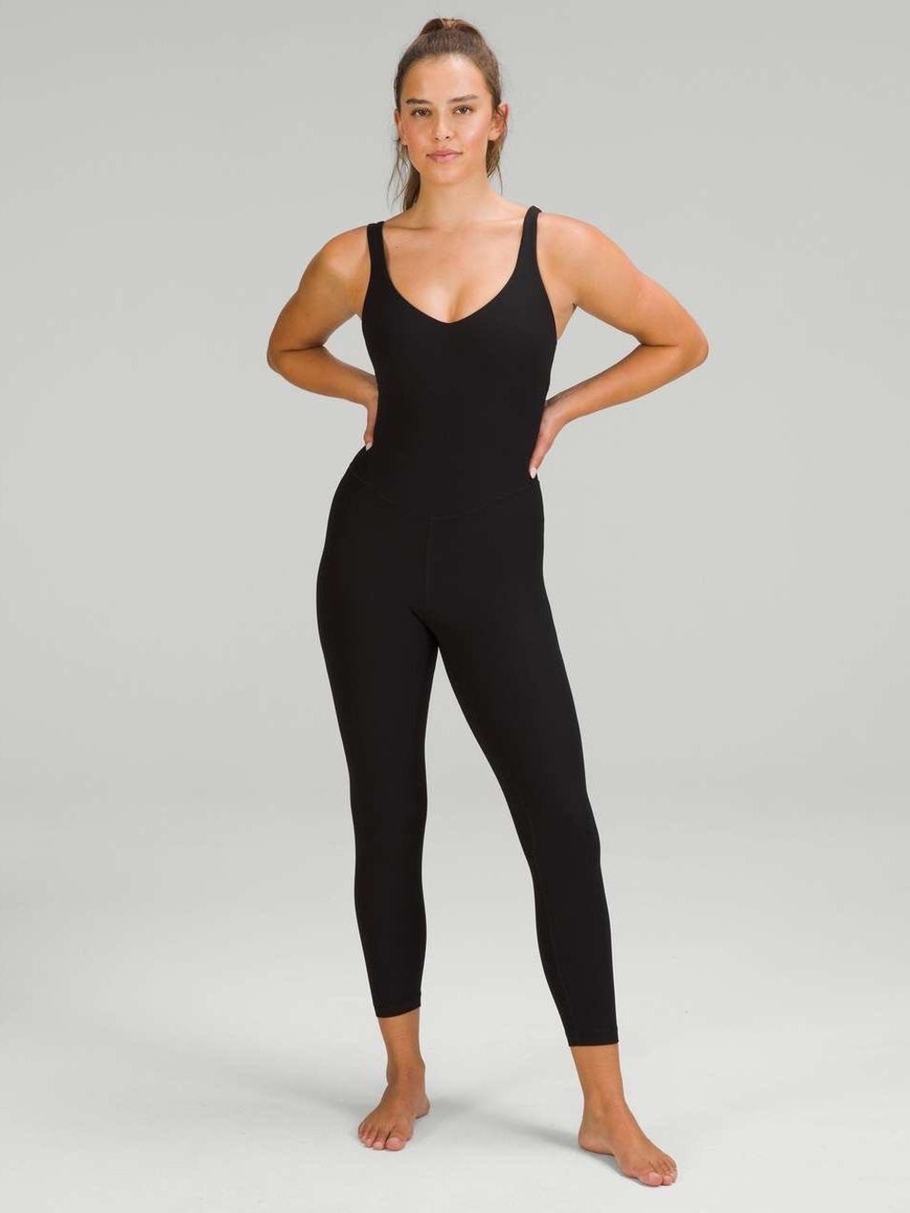 lululemon athletica Black Slim V-Neck Jumpsuit